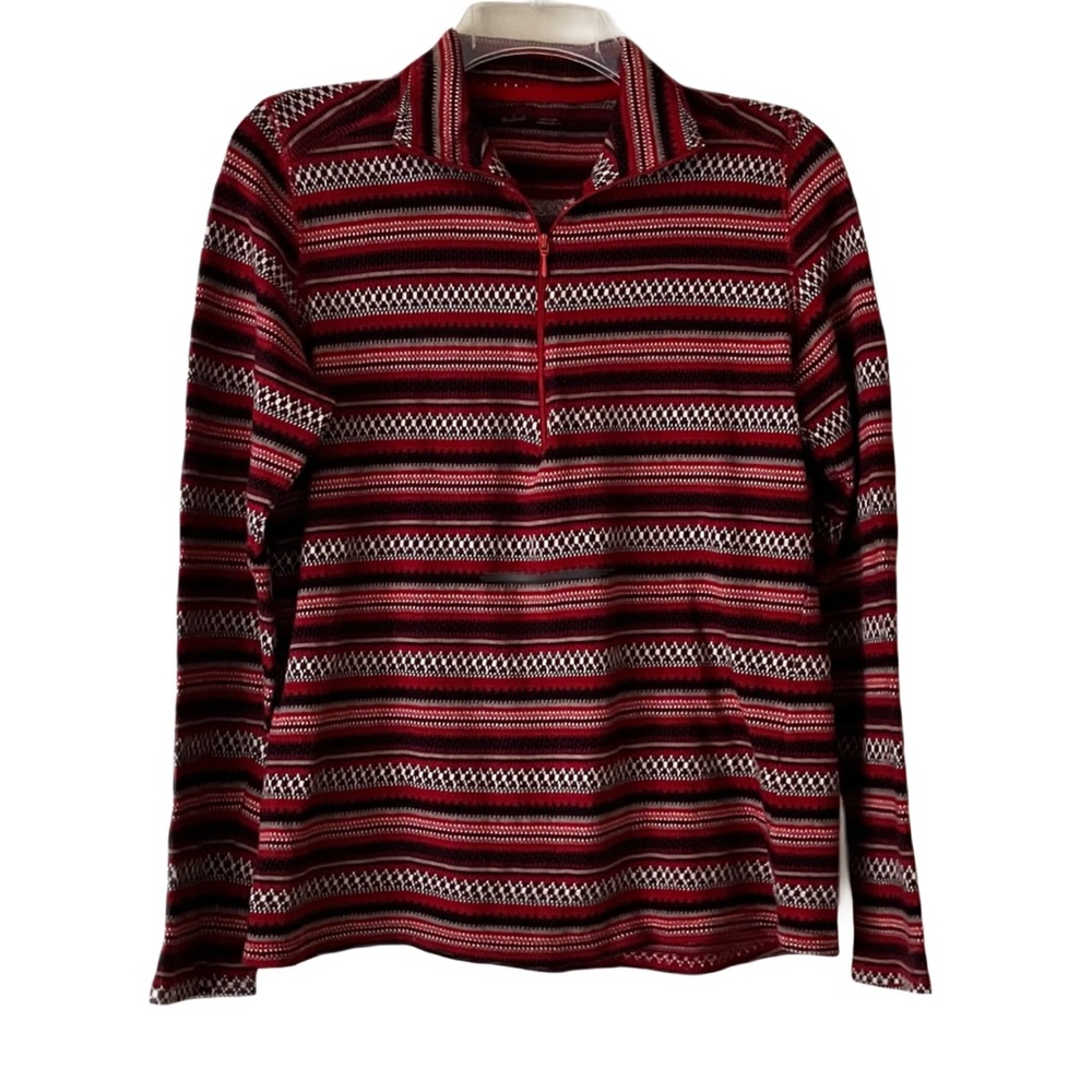 Woolrich 3/4 Zip Pullover, Sz. SP, Red/Black/Gray Aztec Design, Lightweight